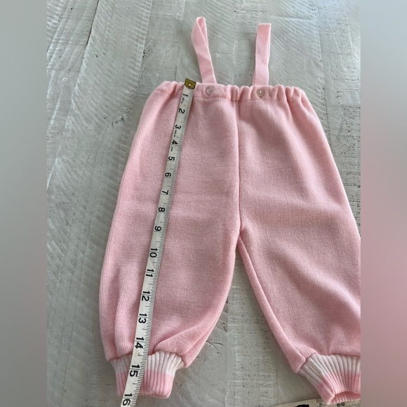 Vintage Little Girls 70’s Ice Skating Bear Pink Sweater Outfit in size 9-12 M - Picture 9 of 12